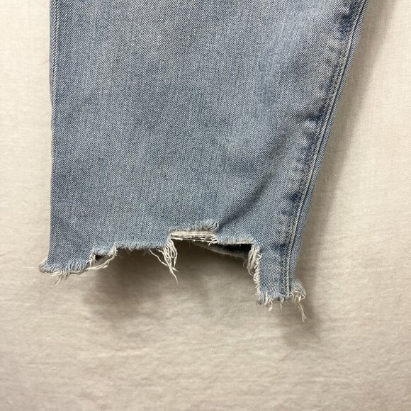 American Eagle Distressed Curvy Mom Jeans Womens 20 38x26 Ankle High Rise Light - Picture 4 of 12